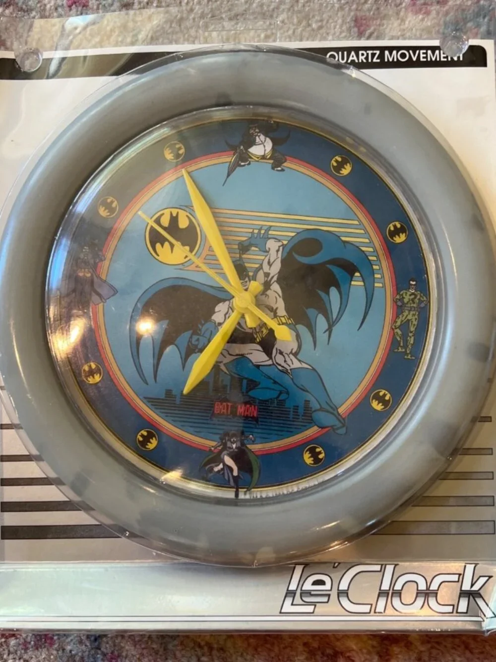 Batman Le Clock quartz wall clock New in Pkg Vintage